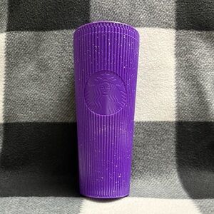 Starbucks Halloween 2024 Purple Pleated Speckled Glow in the Dark Cup
